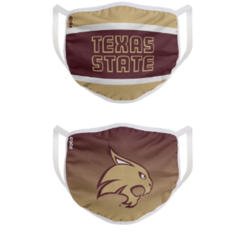 Texas State Bobcats FOCO Adult Printed Face Covering 2-Pack